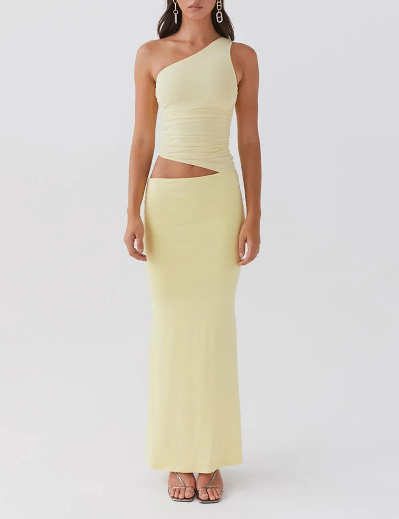 🔥🔥🔥🔥One Shoulder Maxi Dress