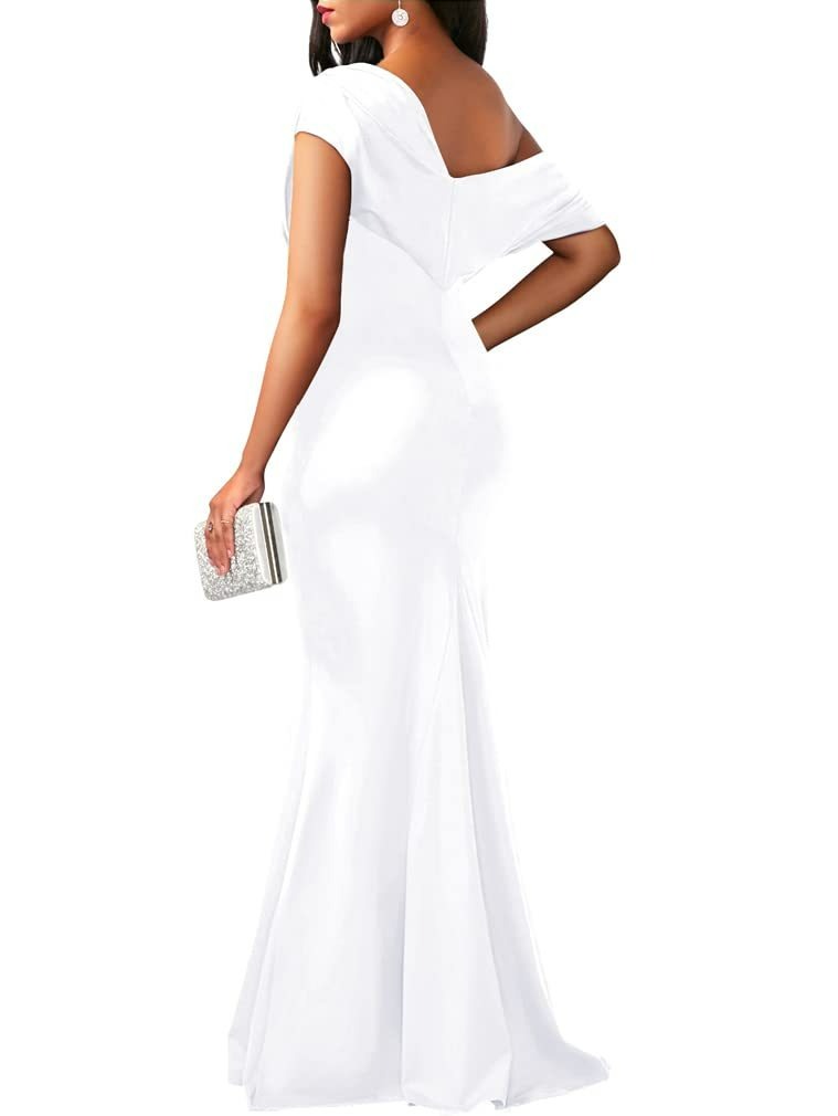 Hot Sale Women's Elegant Sleeveless Off Shoulder Bodycon Long Formal Party Evening Dress