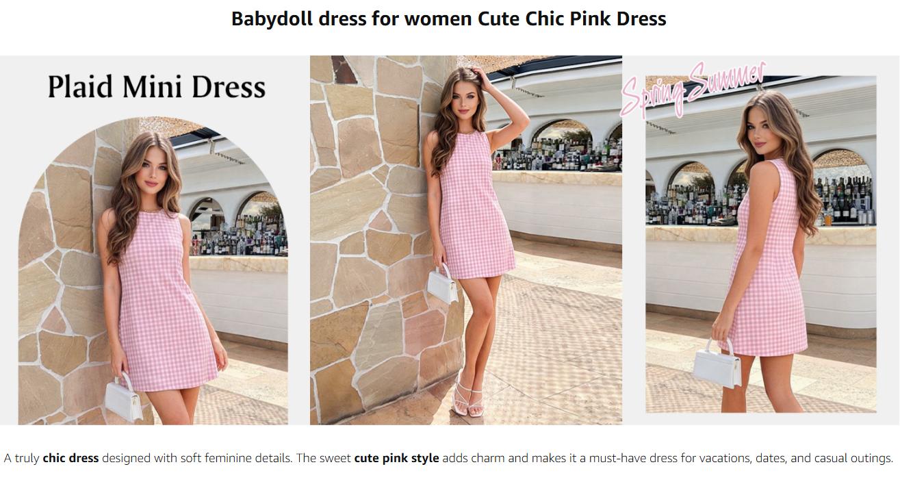 IDEALSANXUN Womens Gingham Dress Spring Summer Beach Boho Sleeveless Mini Sundress Casual Cotton Plaid Womenswear Button Cute Outfits Tank Tops Crewneck Spaghetti Strap