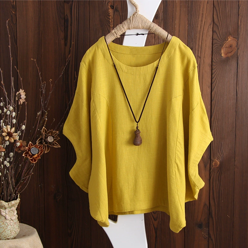 Solid Batwing Sleeve Loose T-Shirt (BUY 2 FREE SHIPPING)