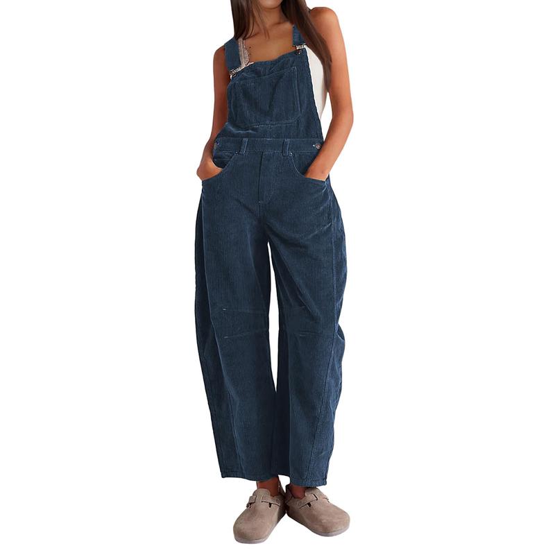 Women's wide-leg corduroy overalls, adjustable jumpsuit with pockets(BUY 2 FREE SHIPPING)