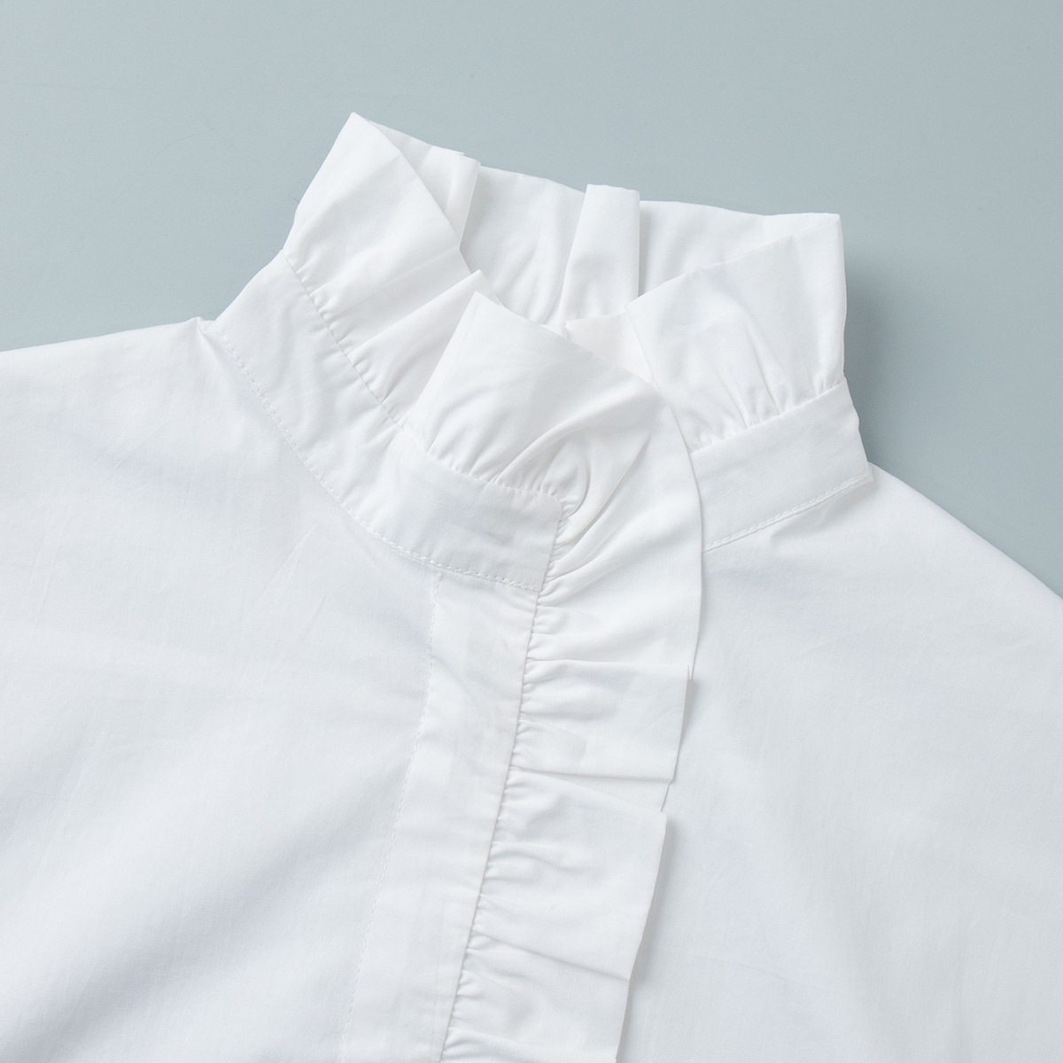 Women's 2026 New Ruffled Stand Collar Long Sleeve Blouse