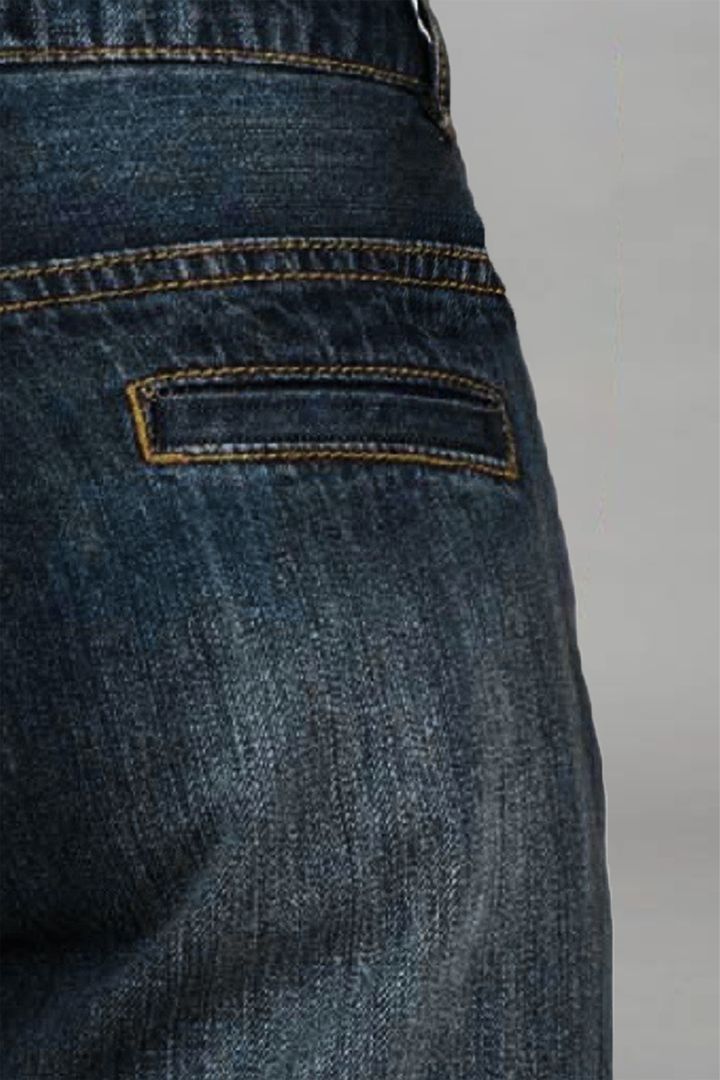 Midiross Vintage Oblique Button Mid Waist Bootcut Jeans