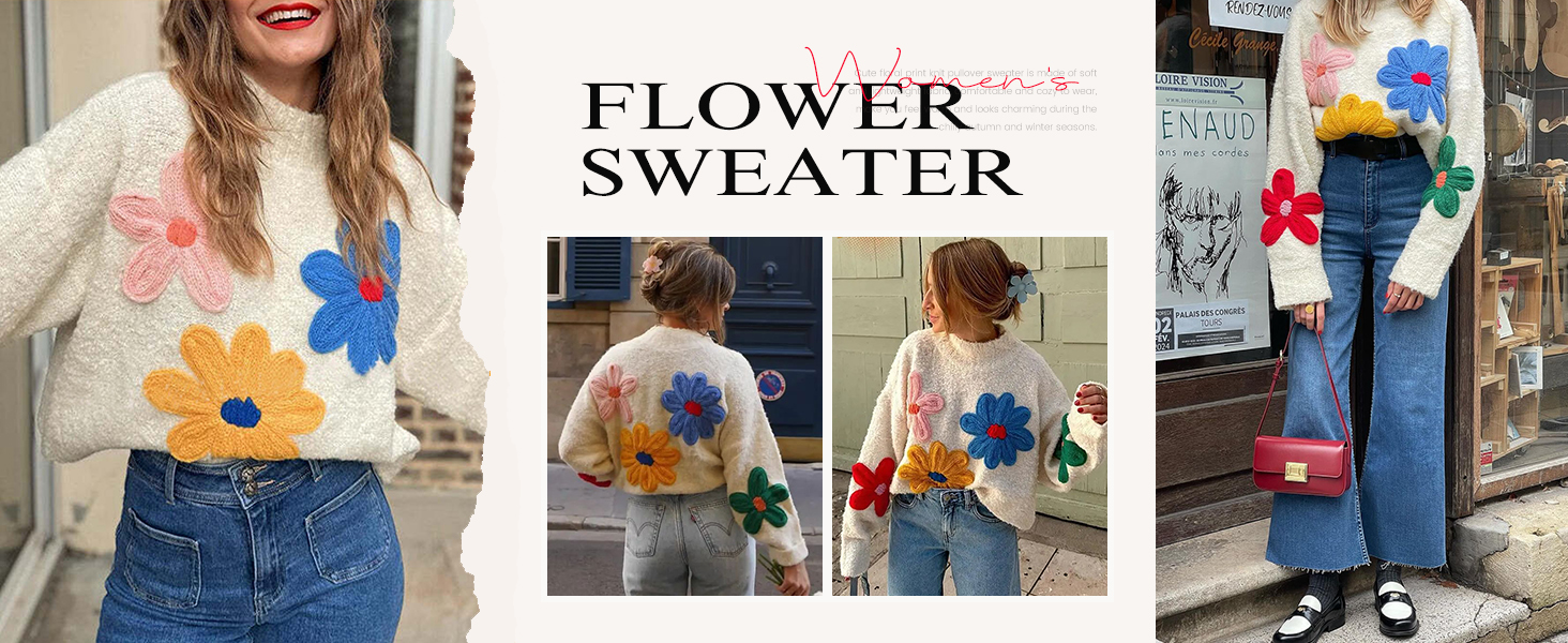 flower sweater for women
