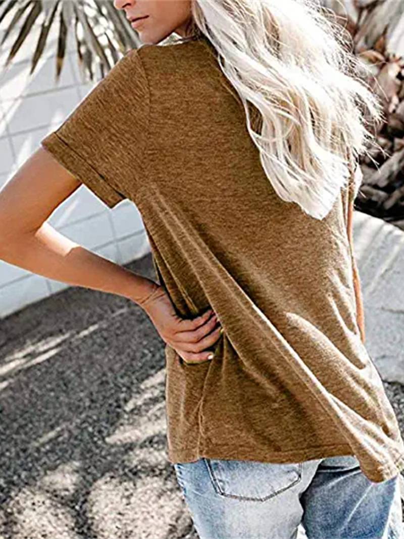🔥🔥🔥🔥Women's V-Neck Button Down Short Sleeve T-Shirt