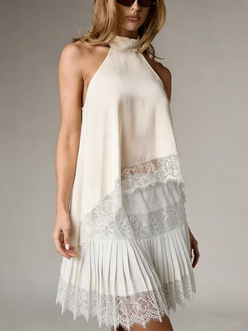 Sleeveless lace-trimmed satin vest(BUY 2 FREE SHIPPING)