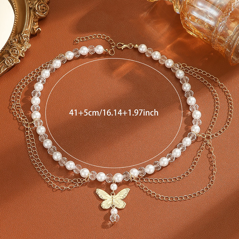 Beaded butterfly necklace