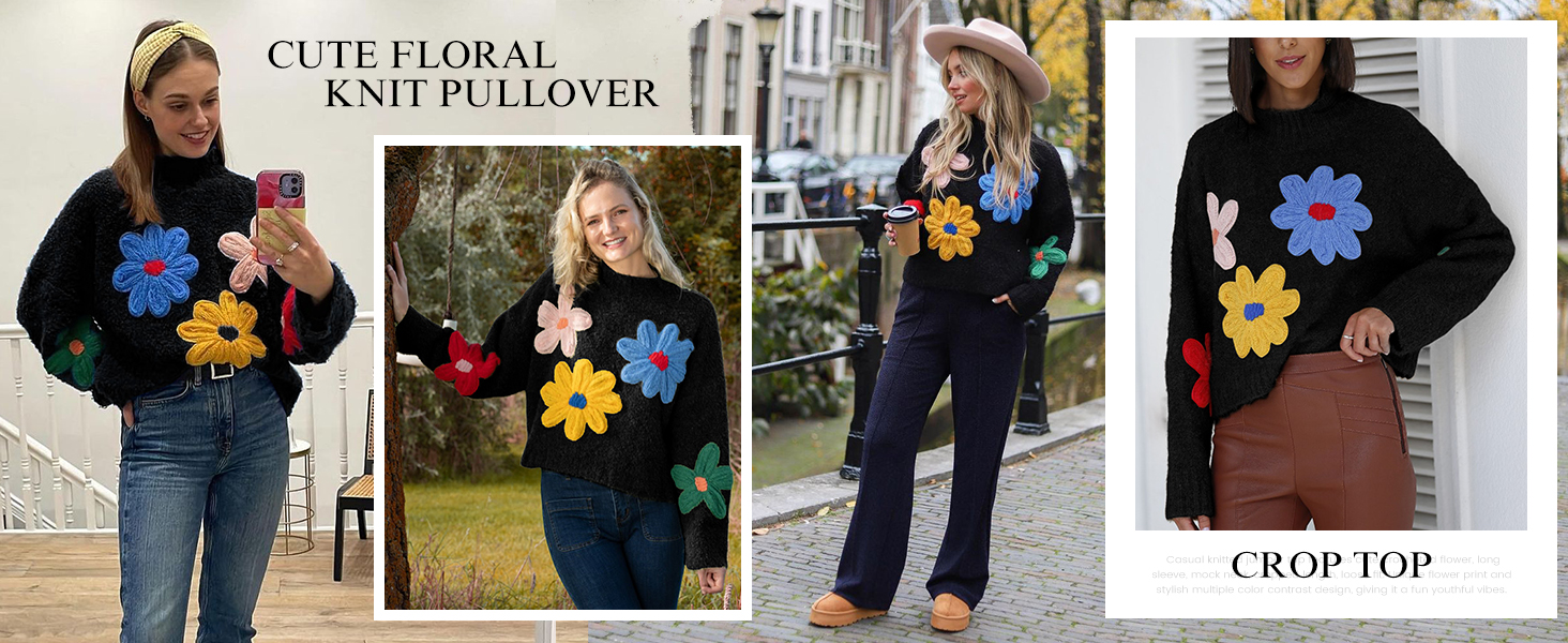 flower sweater for women