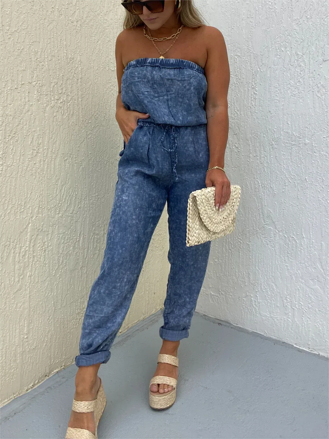 🔥🔥🔥🔥WOMEN'S STRAPLESS DENIM JUMPSUIT