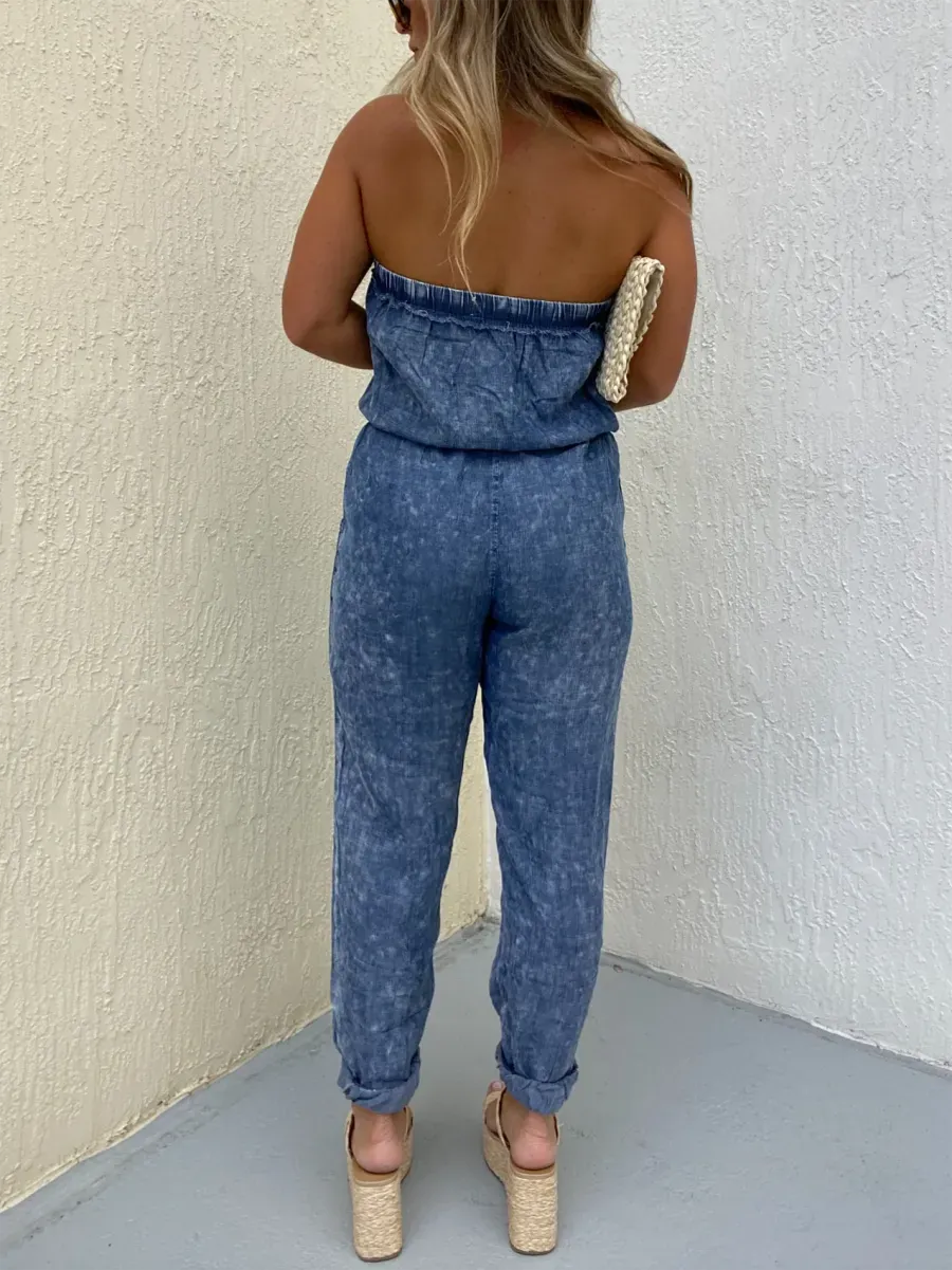 🔥🔥🔥🔥WOMEN'S STRAPLESS DENIM JUMPSUIT