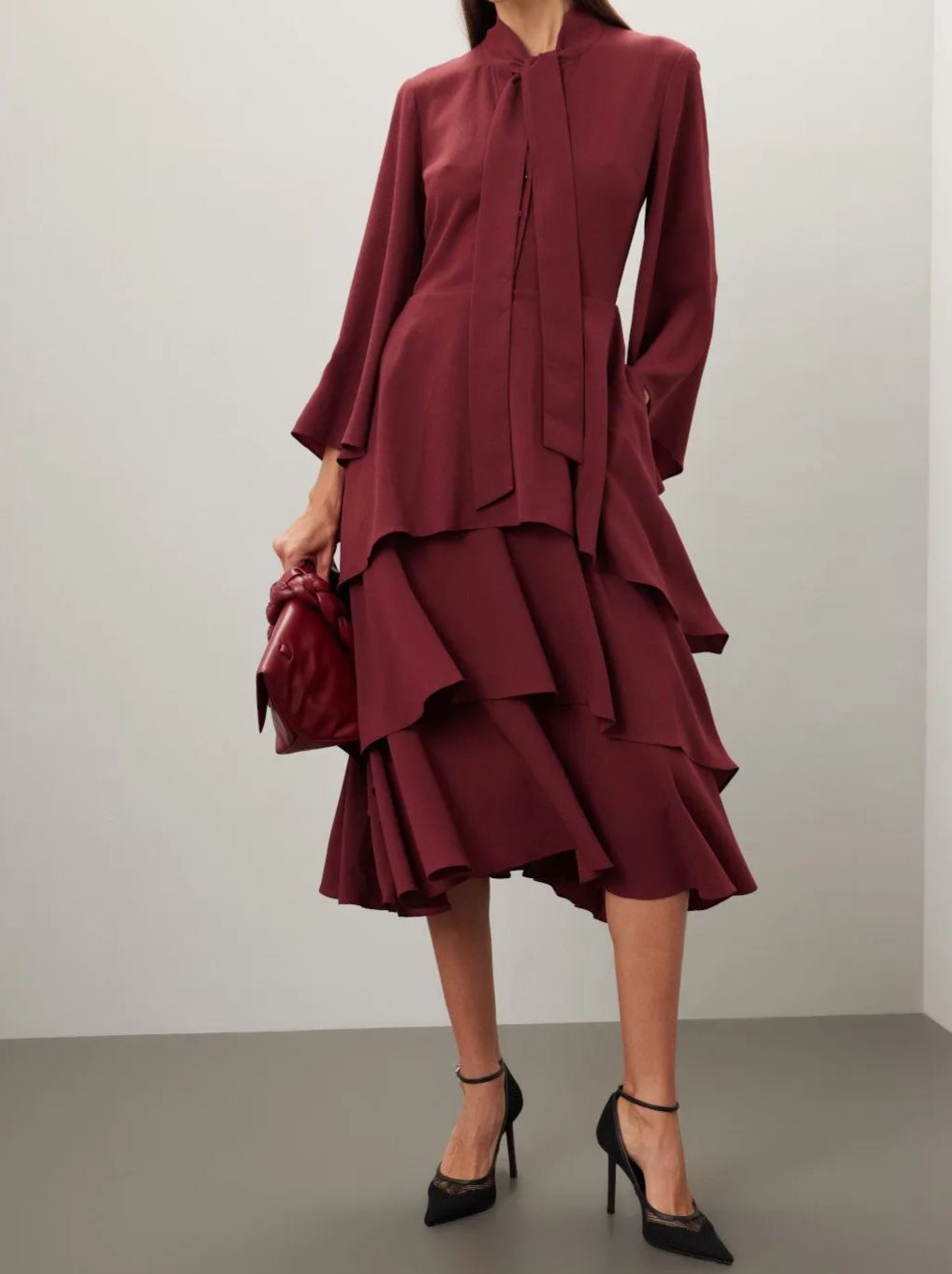 Ruffle Grace Midi Dress（Buy 2 Free Shipping）