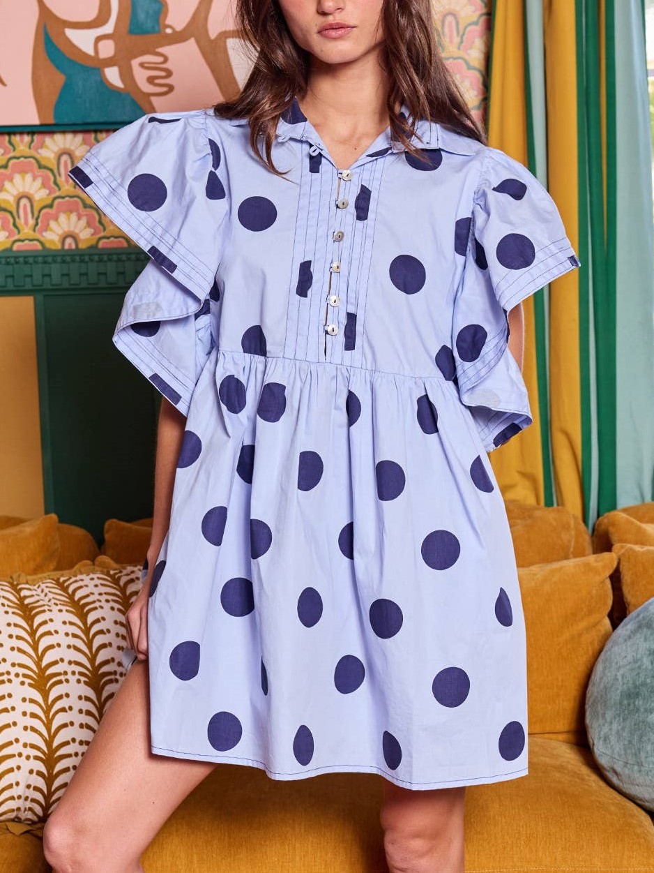 Women's Polka Dot Angel Sleeves Dress (Buy 2 Free Shipping)