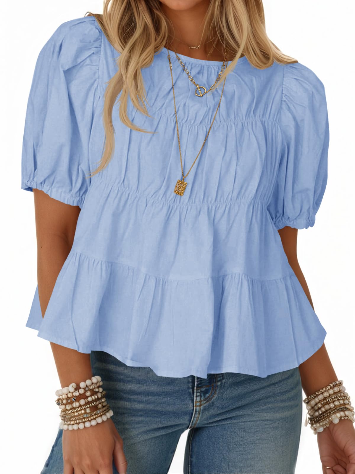 Women's Ruffled Puff Short Sleeves (Buy 2 Free Shipping)