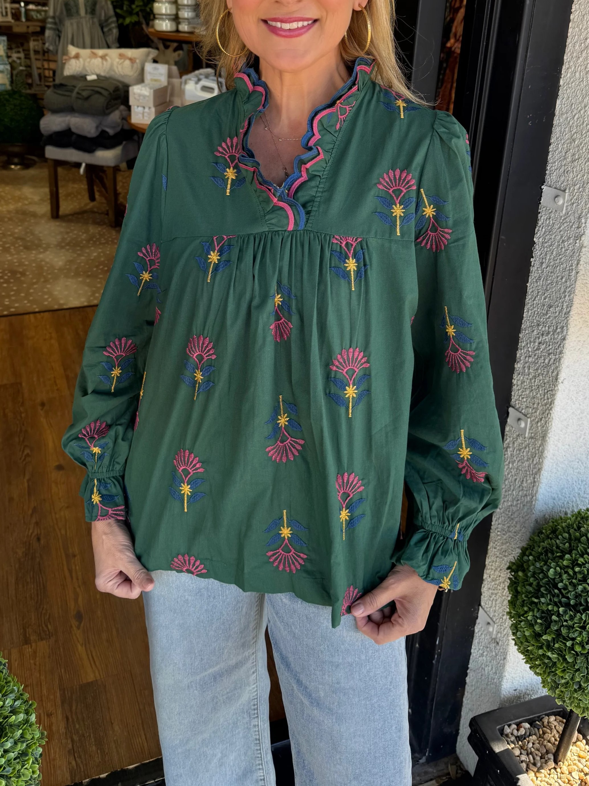 Women's Boho Ruffle-Neck Blouse (Buy 2 Free Shipping)