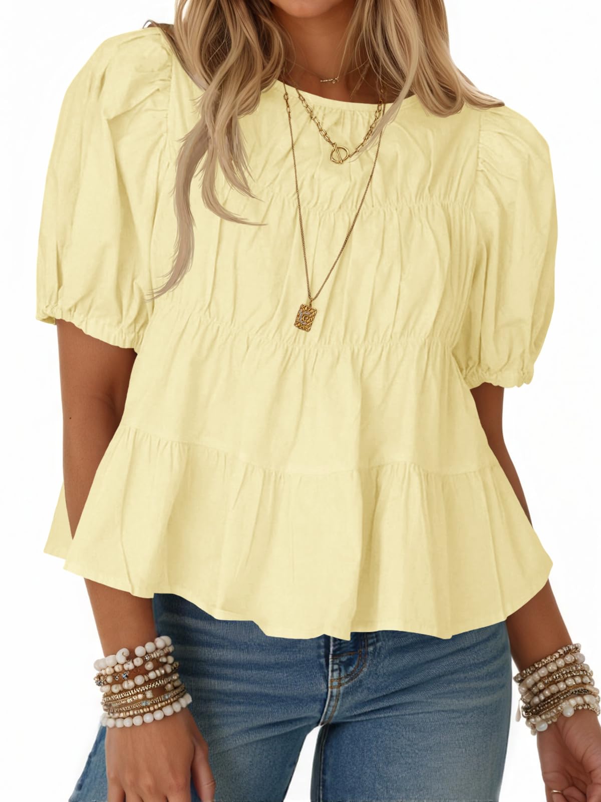 Women's Ruffled Puff Short Sleeves (Buy 2 Free Shipping)