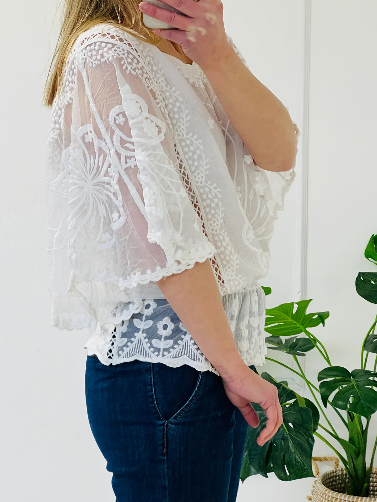 Women's Embroidered Lace Hollow Trumpet Sleeve Shirt Top(BUY 2 FREE SHIPPING)