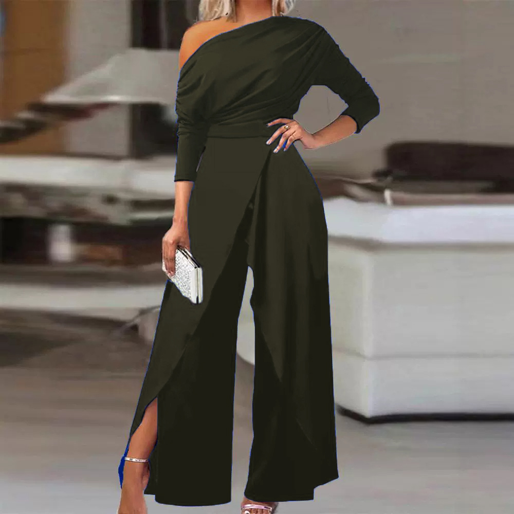One Shoulder Elegant Party Jumpsuit（BUY 2 FREE SHIPPING)