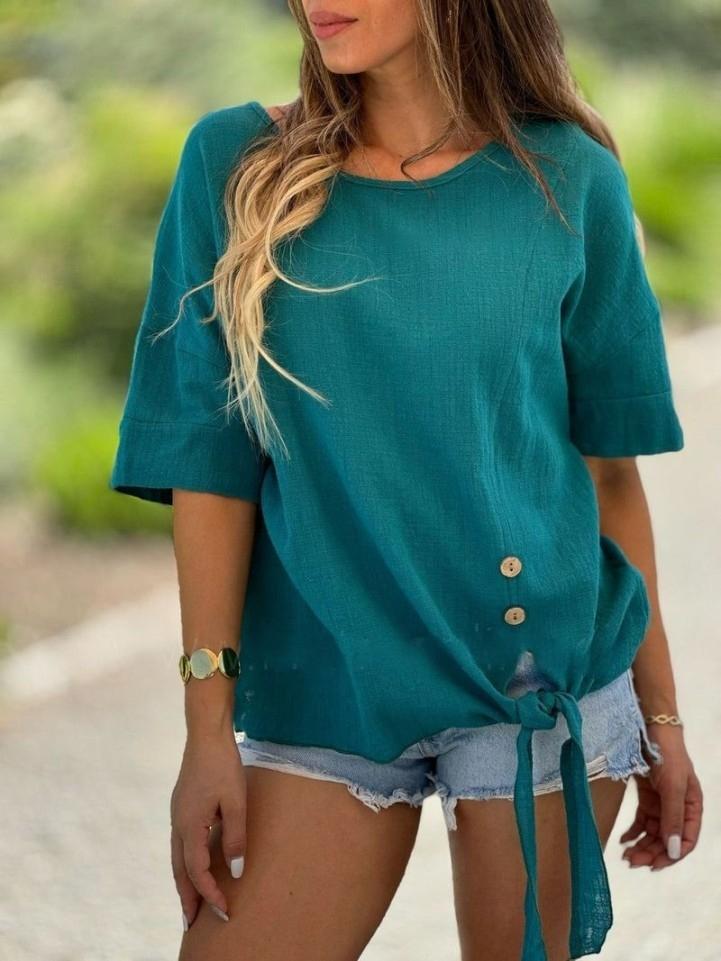 Women's Crew-neck Linen Top (Buy 2 Free Shipping)