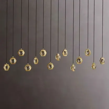 Eclatant Crystal Ball Rectangular Linear Chandelier 54"