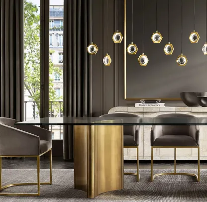 Eclatant Crystal Ball Rectangular Linear Chandelier 54"