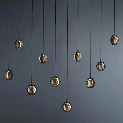 Eclatant Crystal Ball Rectangular Linear Chandelier 54"