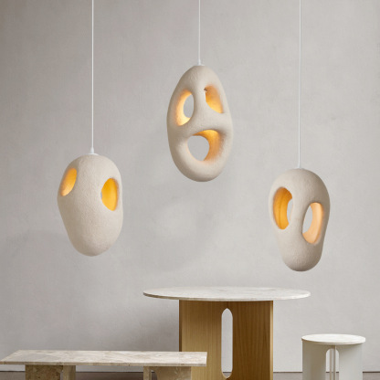 Creative Retro Wabi-Sabi Style Resin Sculpture Pendant Light