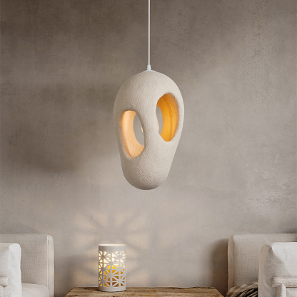 Creative Retro Wabi-Sabi Style Resin Sculpture Pendant Light