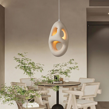 Creative Retro Wabi-Sabi Style Resin Sculpture Pendant Light