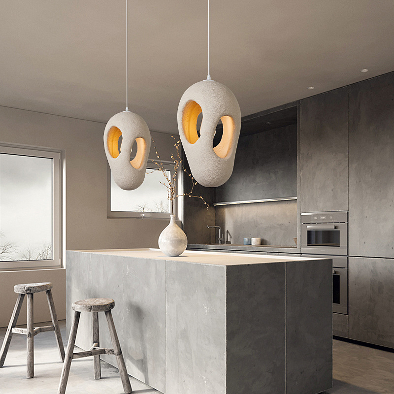 Creative Retro Wabi-Sabi Style Resin Sculpture Pendant Light