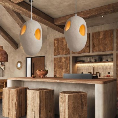 Japanese Wabi-Sabi Style Creative Retro Resin Sculpture Light