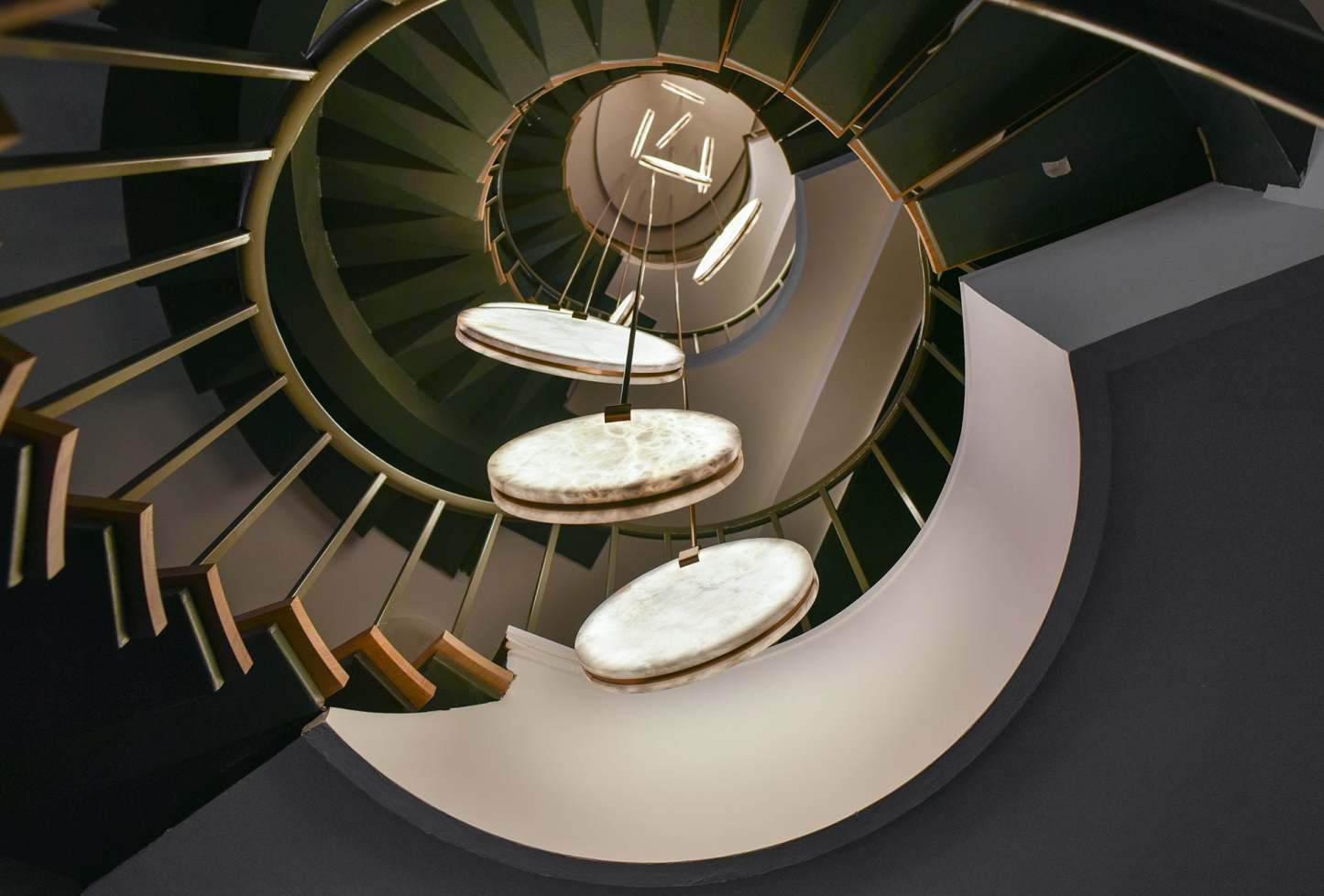 Alabaster Soho Disc Pendant Light For Hallway