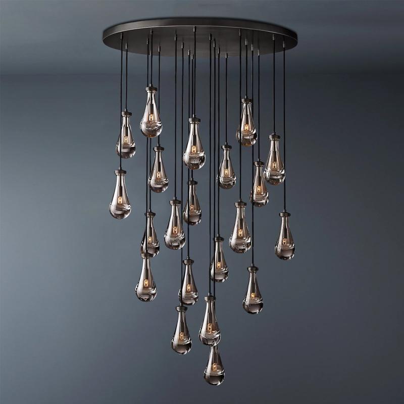 Raindrop Round Chandelier Light 47"