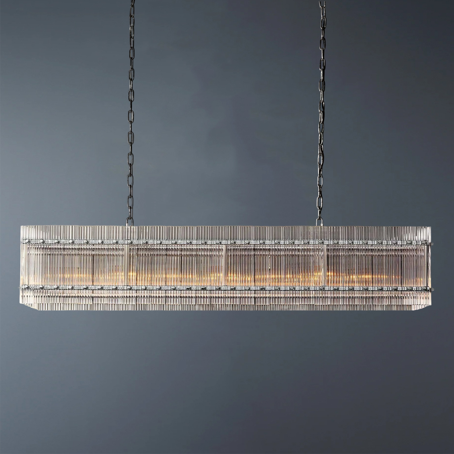 Hen Cbcro Rectangular Crystal Chandelier 54"