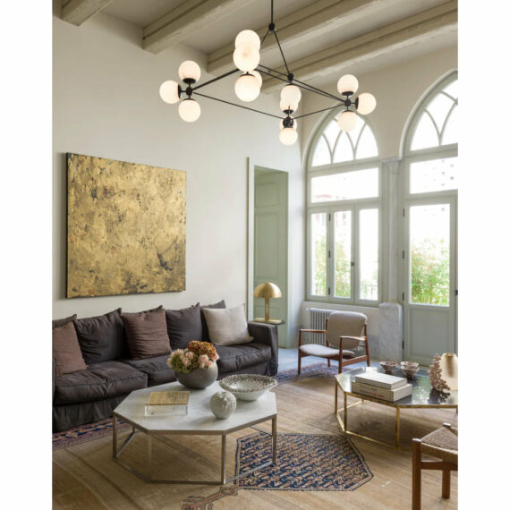 Modo Chandelier – Rectangle, 14 Globes