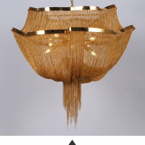 Gold Tassel Aluminum Chain Chandelier Diameter 26″ 35″