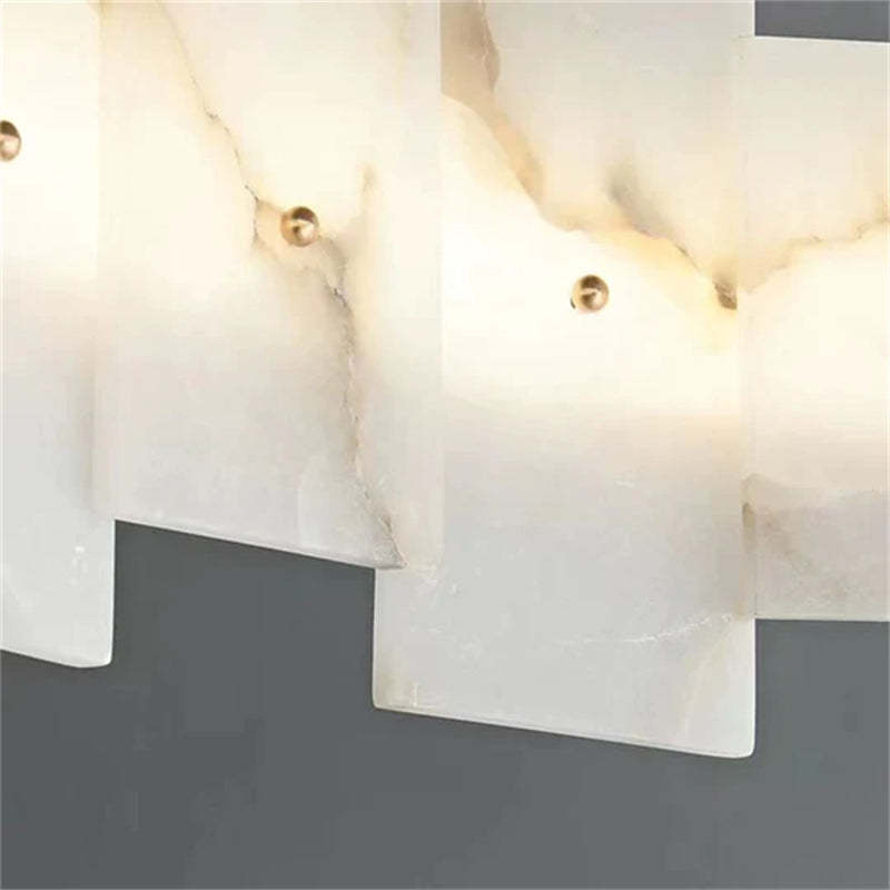 Anita Modern Round Alabaster Chandelier For Living Room