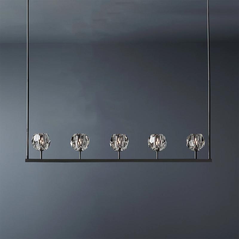 Cell de Glass Ball Linear Chandelier 48"