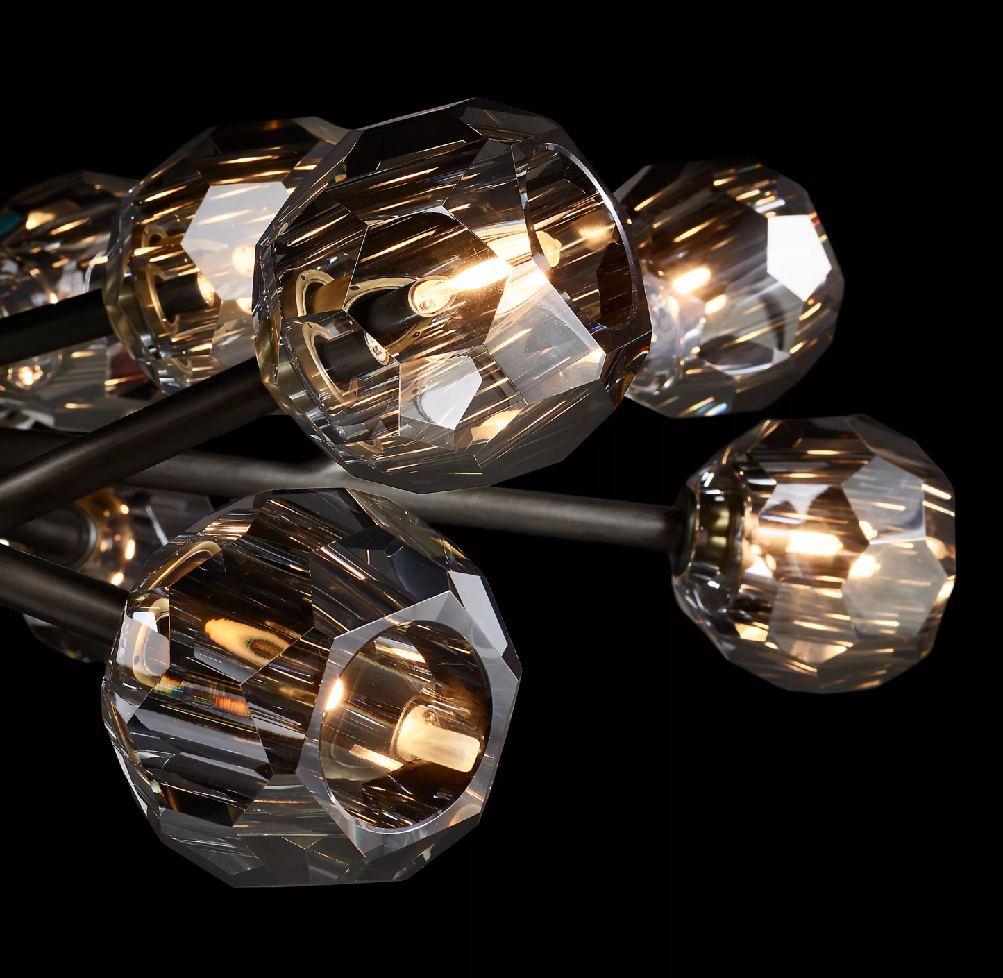 Cell de Crystal Smoke Chandelier 72"