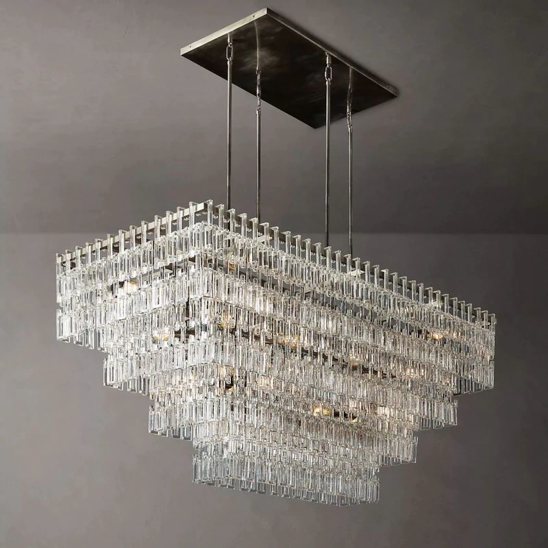 Marignan Modern Crystal Rectangle Chandelier 72"