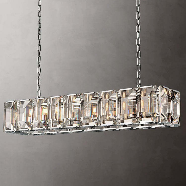 Artistic sense Multicurve Crystal Rectangular Chandelier