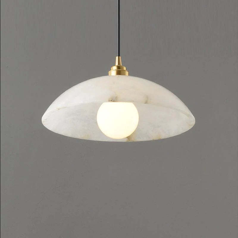 Modern Joni Alabaster Dome Pendant Light For Living Room