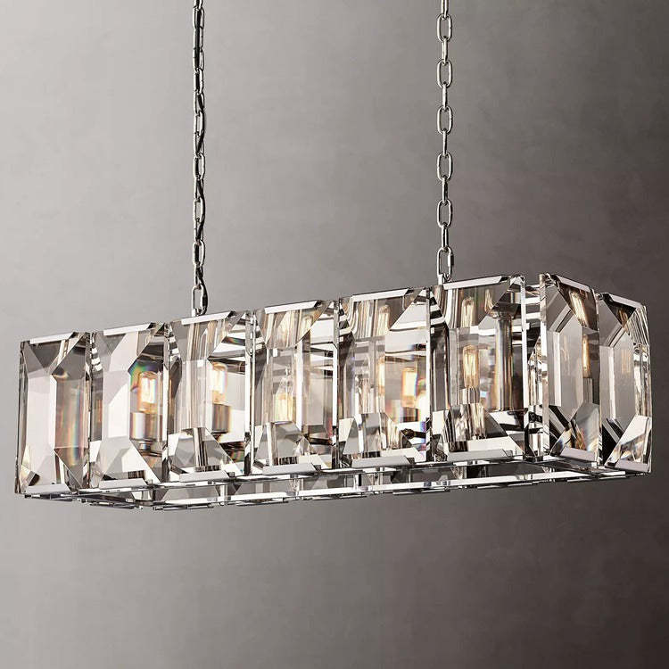 Artistic sense Multicurve Crystal Rectangular Chandelier