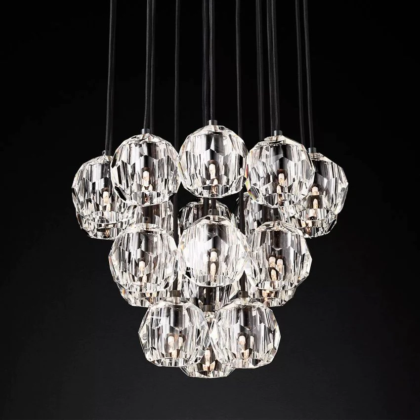 Cell Crystal Round Cluster Chandelier D 19"