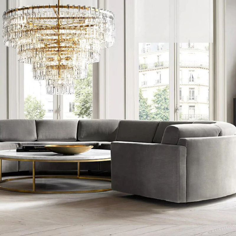 Marignan Modern crystal round chandelier 36"