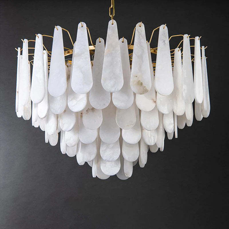 Luxury Suellen Alabaster Foyer Chandelier