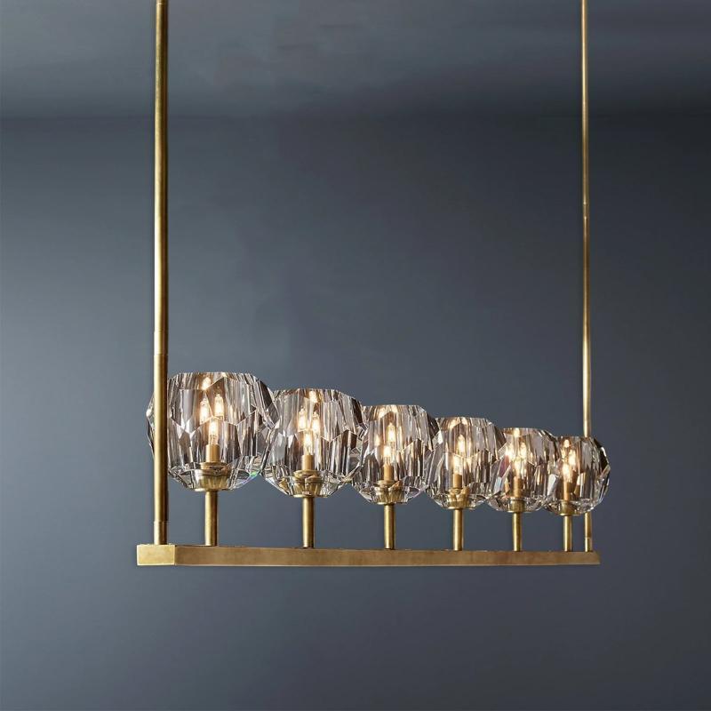 Cell de Glass Ball Linear Chandelier 60"