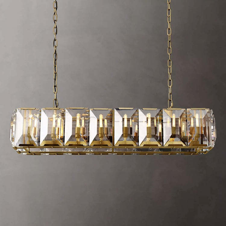 Artistic sense Multicurve Crystal Rectangular Chandelier