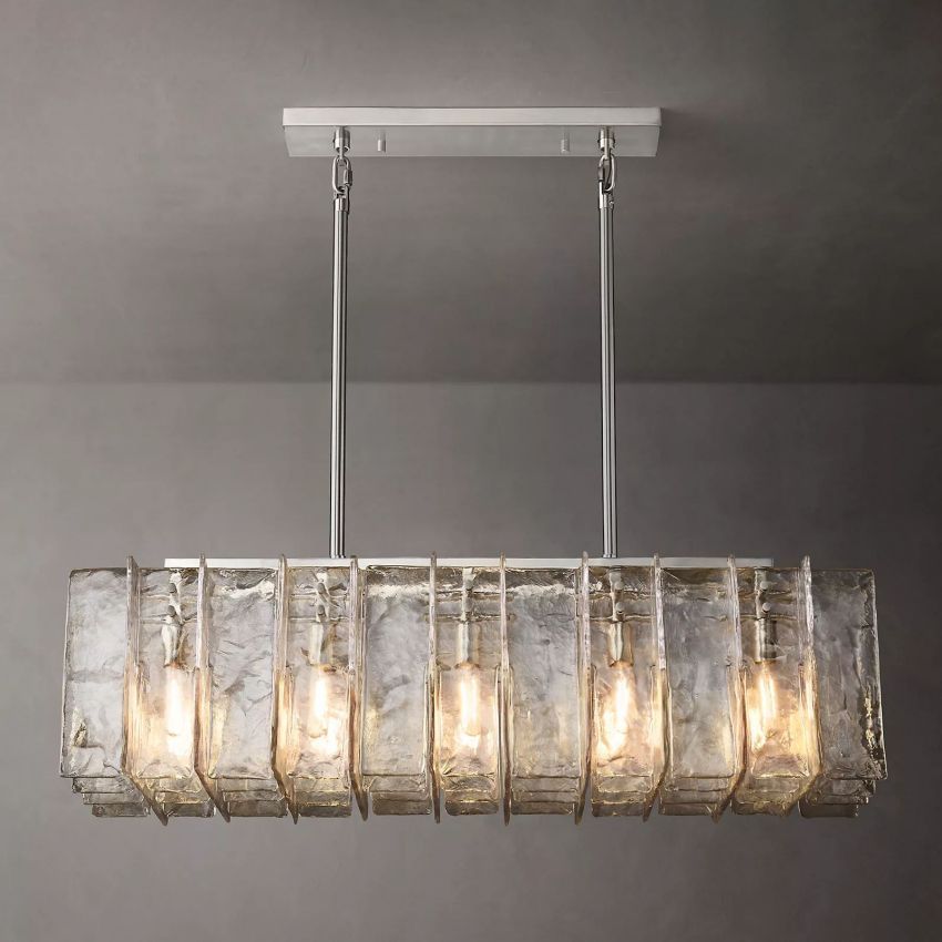 Lattice Linear Glass Chandelier 49" 10-Lights