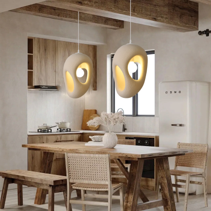 Creative Retro Wabi-Sabi Style Resin Sculpture Pendant Light