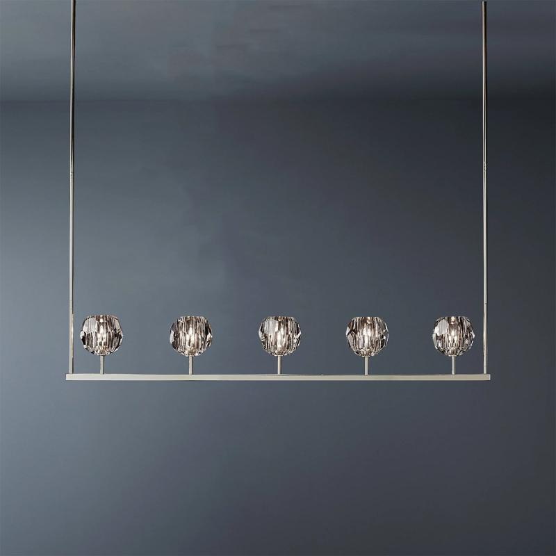 Cell de Glass Ball Linear Chandelier 48"